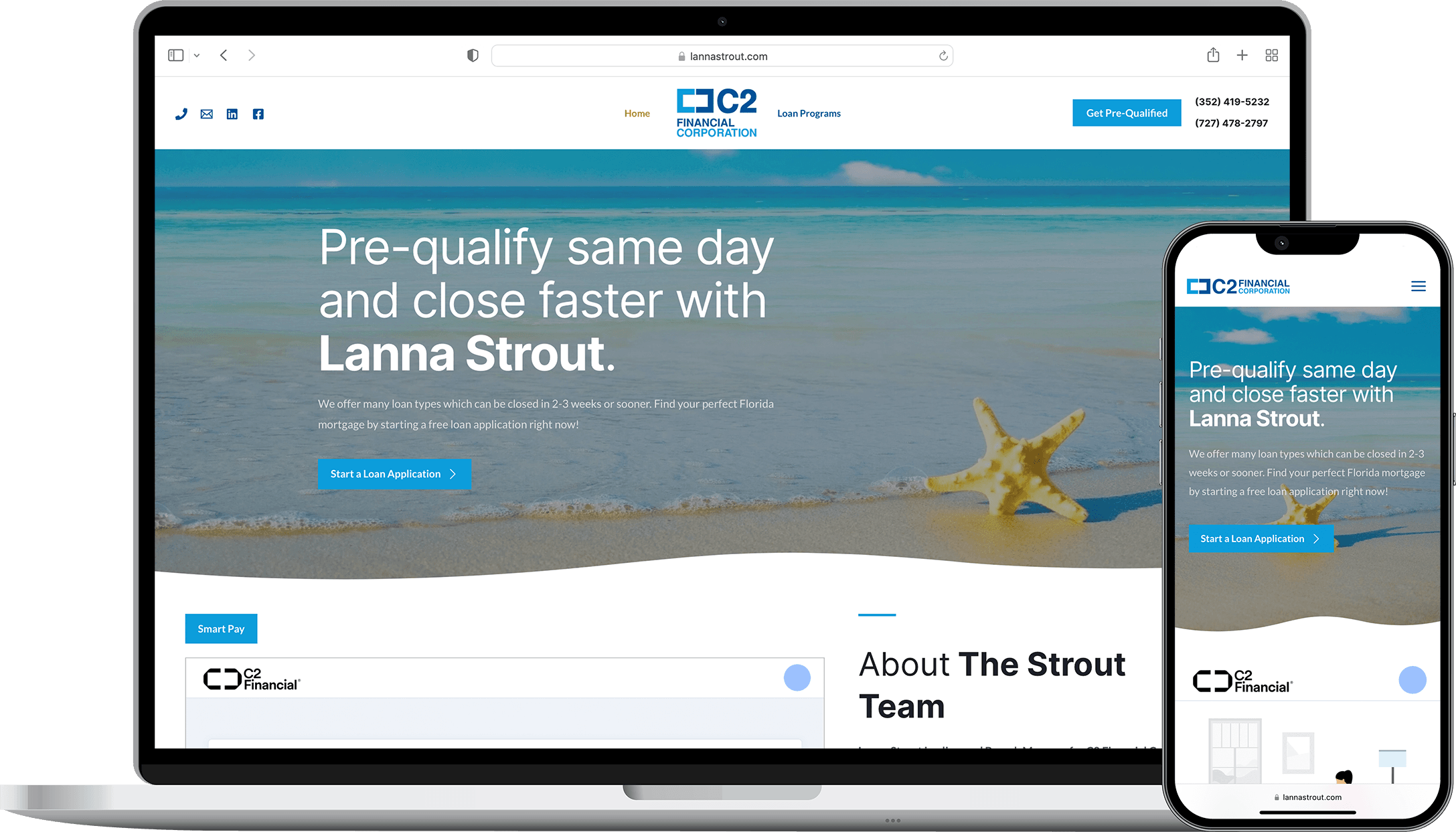C2 Financial Corporation website mockup