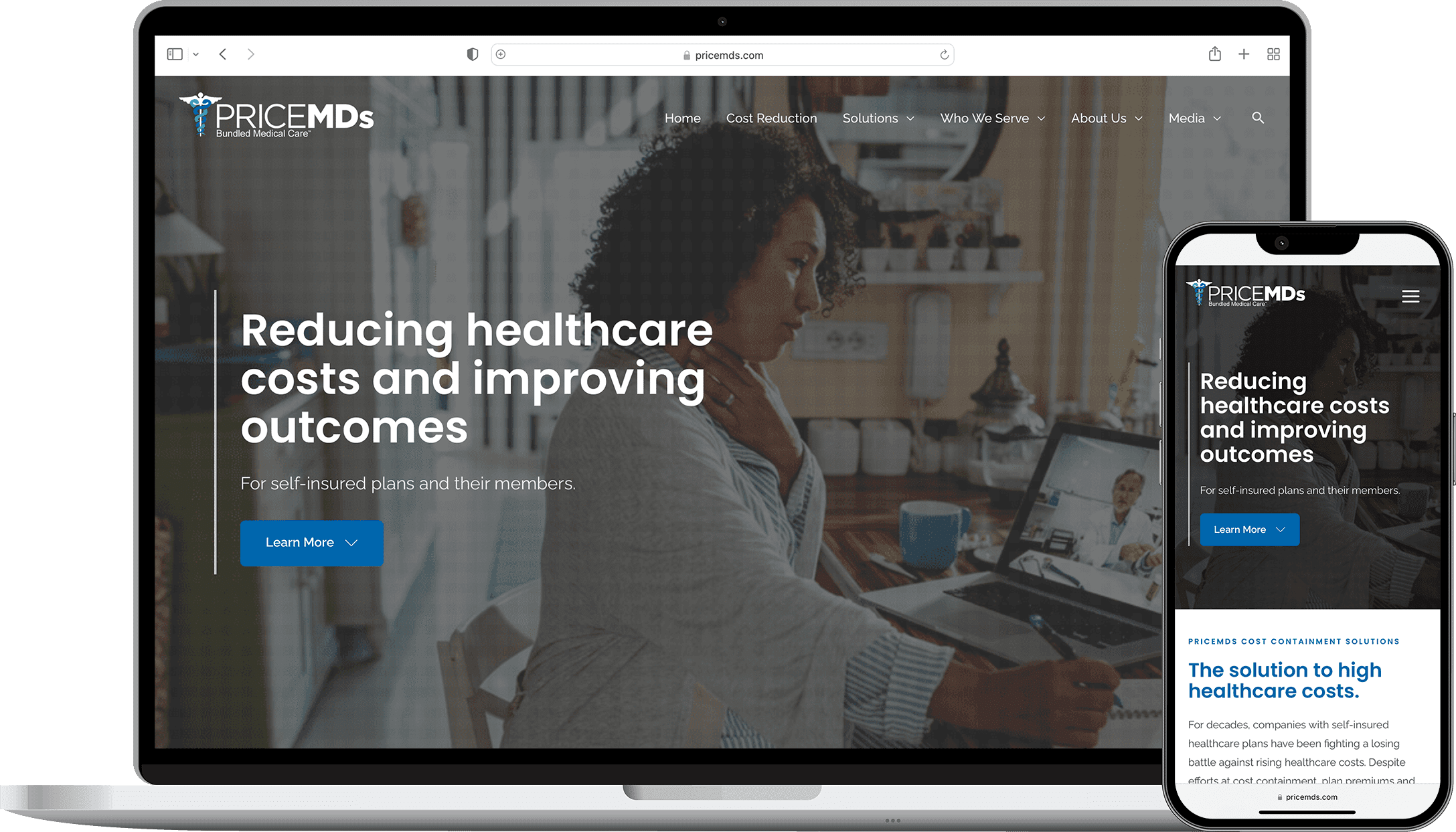 PriceMDs website mockup