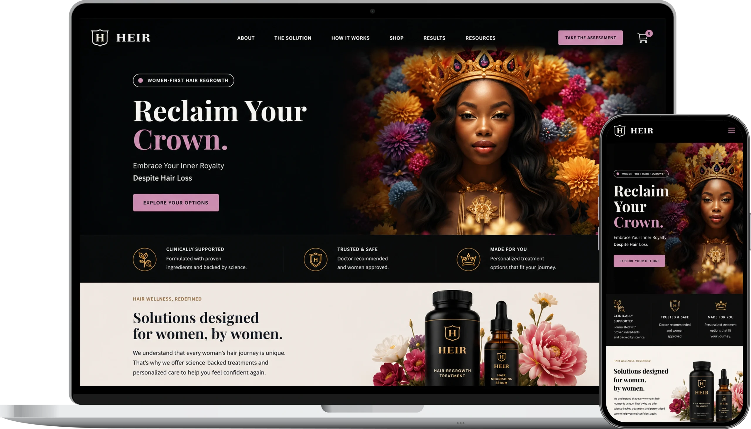 Heir Health website mockup