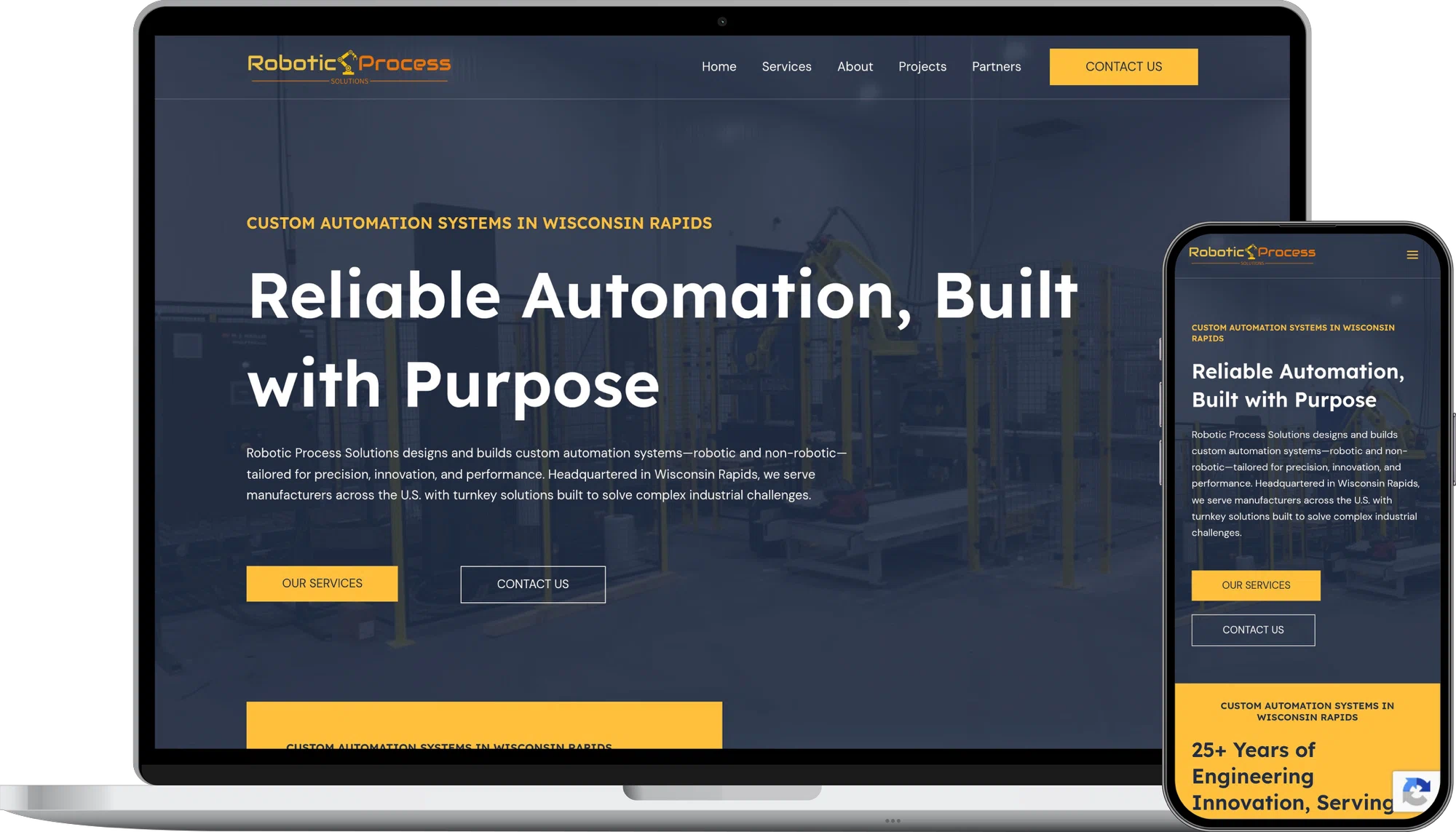 Robotic Process Solutions website mockup