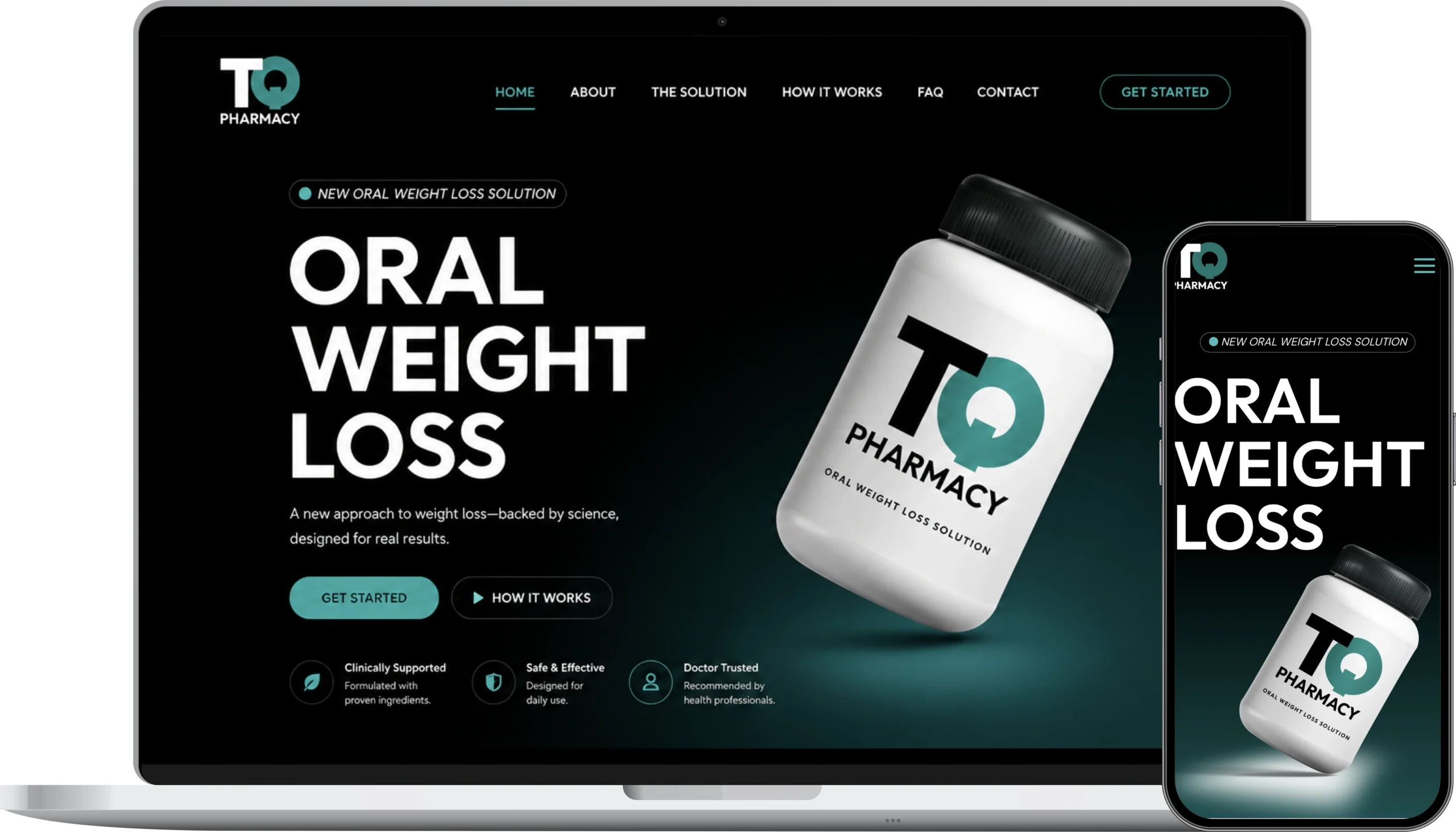 TQ Pharmacy website mockup