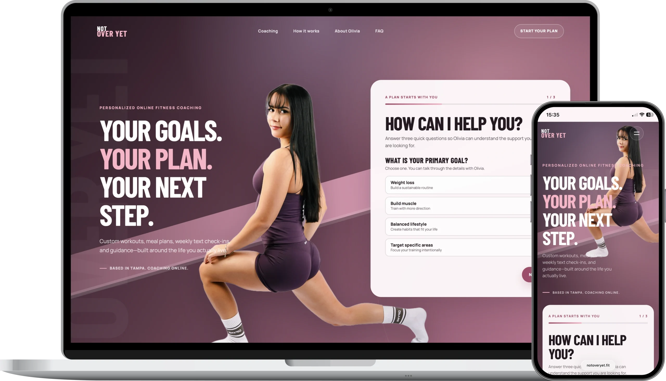 Not Over Yet LLC website mockup