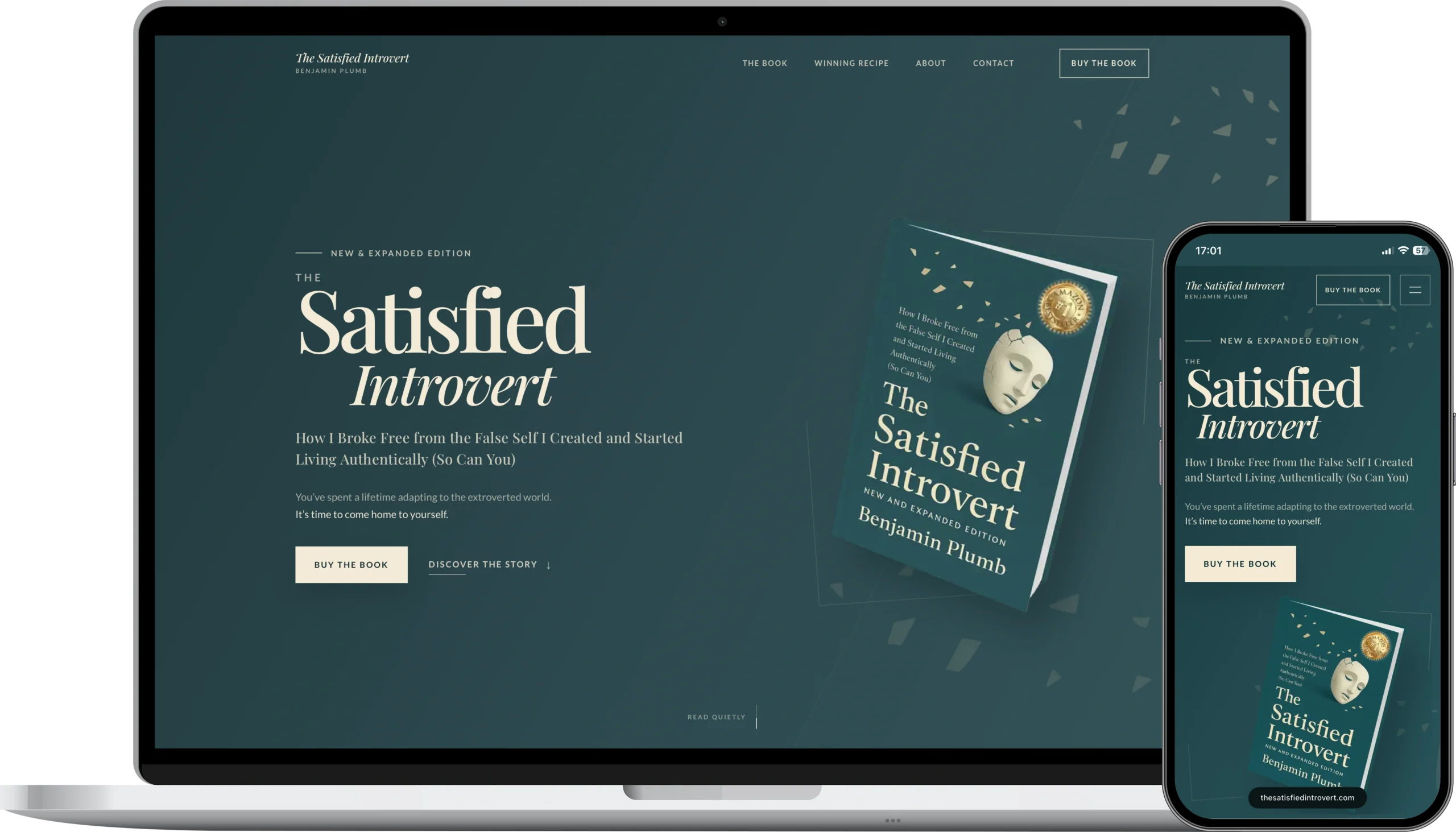 “The Satisfied Introvert” website mockup